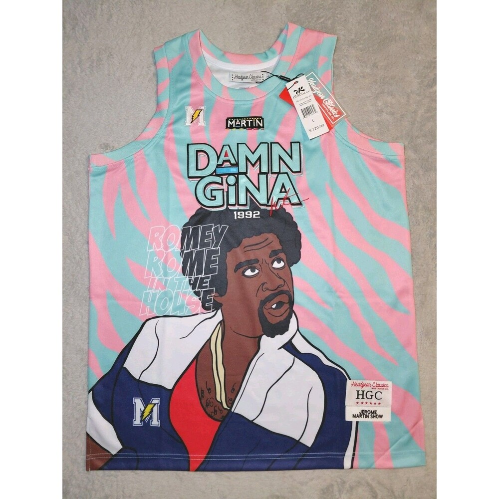 Headgear Classics DAMN GINA Jerome Martin Show Basketball Jersey Size Large
